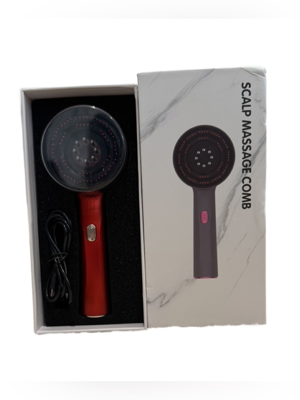 Red Scalp Massage Comb - Electric Handheld Scalp Massager